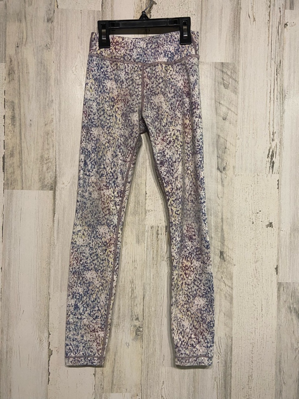 Athleta Girl Purple White Printed Leggings S/7